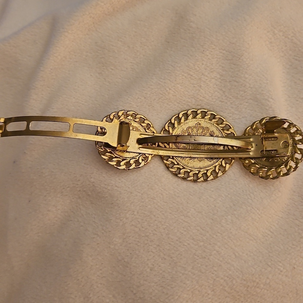 Vintage Elegant 1971 Queen Elizabeth the Second Coin Castlecore Barrette - Picture 7 of 7